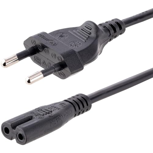 StarTech.com PXTNB2SEU1M - Cable de alimentación estándar, Cable Europeo a C7 para Ordenador portátil, Negro