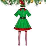 Disfraz de elfos para adultos, disfraz de ayudante de Papá Noel, traje festivo, traje de elfos navideños, traje de vestido para niños y adultos, disfraz de Navidad para cosplay