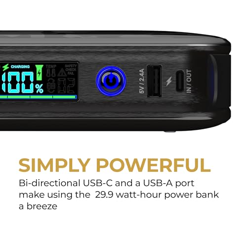Halo Bolt PaL 1000 Portable Car Jump Starter | USB-A & USB-C Charger Ports, Digital Display, Powers Multiple Devices, Detachable Power Bank & Emergency Flashlight, Jumps Cars SUVs & Trucks — Purple - image 3