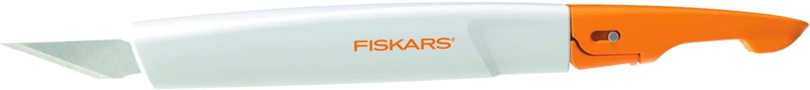 Fiskars Premium Precision Art Knife - N°11 Blade, Precision Handicraft Knife/Blade, Total length: 15.5 cm, Incl. 1 Blade No. 11, Steel/Plastic, White/Orange, Premium, 1024386