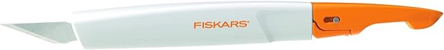 Fiskars Precyzyjny nóż rzemieślniczy, Długość całkowita: 15,5 cm, W tym 1 ostrze nr 11, Stal/plastik, Biały/pomarańczowy, Premium, 1024386