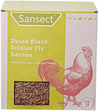 SANSECT 10LB Dried Black Solider Fly Larvae, high Calcium for Chickens