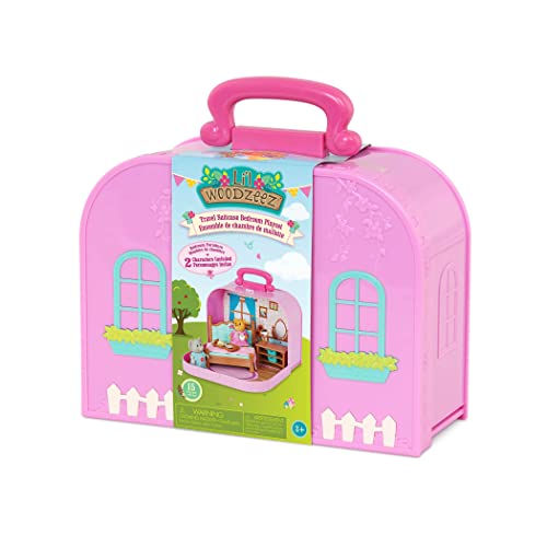 Lil Woodzeez – Travel Suitcase Bedroom Playset With 2 Characters – Portable Dollhouse Playset – Bedroom & Mini Furniture – Animal Figurines – Kids 3 Years + #TOP3