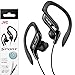 Clip Style Headphone Black Lightweight and Comfortable Ear Clip. Splash Proof Water resistant Powerful Sound with Bass Boost JVC HAEB75B