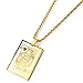 Heavstjer Punk Rock Stainless Steel Playing Card Poker Dog Tag Pendant Necklace(Gold Poker K)