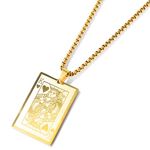 Punk Rock Stainless Steel Playing Card Poker Dog Tag Pendant Necklace3