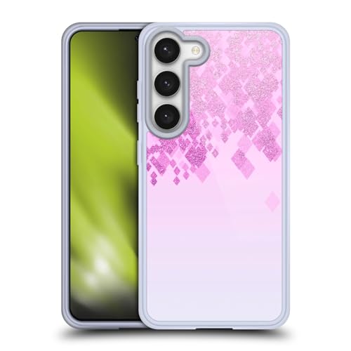 Funda de gel Samsung S23 5G carcasa silicona LebensArt Purpurina Rosa Pastel