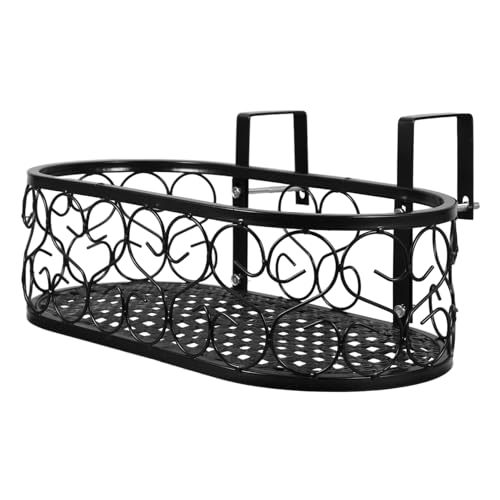 Abaodam Outdoor Balcony Flower Pot Rack Metal Hanging Flower Stand Elegant Patterns