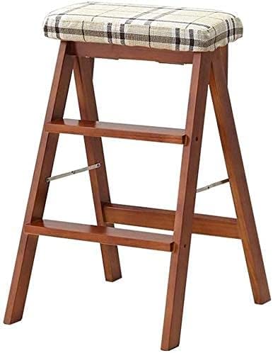 Escalera portátil de madera para alcanzar armarios altos de cocina