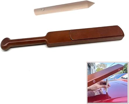 Hardened Wood Hammer 350mm Length Hand Grip Paddle Paintless Dent Repair Tools Kit Knockdown with Tap Down Car Body Removal