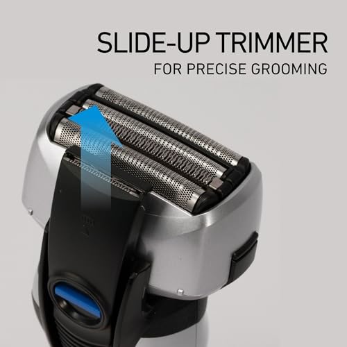 Panasonic ES-RF31 Premium Wet and Dry 4-Blade Electric Shaver for Men with Flexible Pivoting Head, Silver, UK 2 Pin Plug - Image 4