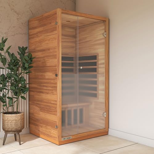 LIFE SMART Home Infrared Sauna for up to 2 People with Bluetooth & Roof Vent, Sahara - Thumbnail 7