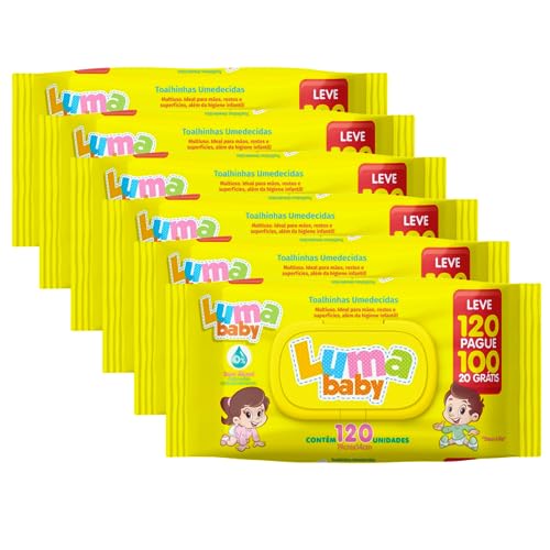 Kit C/8 Toalhas Umedecidas Luma Baby com 120 unidades