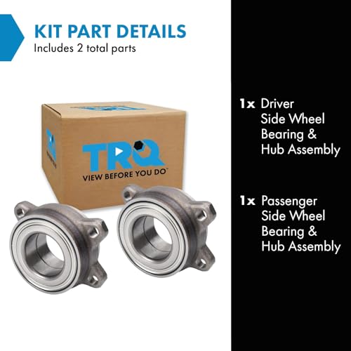 Image of TRQ Left and Right Wheel Bearing and Hub Assembly Set 2 Piece Compatible with 14-16 Porsche 911 GT3 2016 Cayman 11-18 Cayenne 11-17 Volkswagen Touareg 11-15 Touareg Hybrid 2016 Porsche 911 R