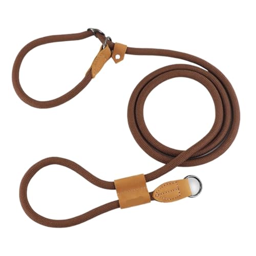 多機能調節可能P字型犬用リーシュチェーン牽引ロープリードランニングウォーキングフリーハンズリーシュ(Dark brown,210CM)
