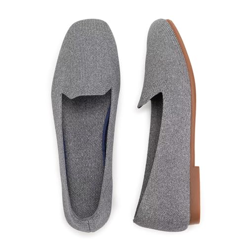 Image of Frank Mully Women's Loafer Flats Square Toe Comfortable Office Work Shoes, Cute Penny Loafer Slip On Walking Driving Shoes