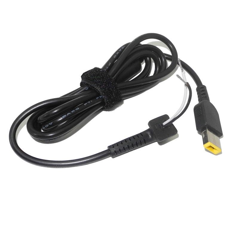 Image of DC Cable Cord to Repair 45|65w|90w |120w|130w|135w Adapter Charger Pin Size USB Slim Square Yellow pin DC Cable (1.5M) Compatible for Lenovo Laptop Charger Adapter