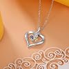 Love Jewelry Personalized Heart Necklace for Women,Engraved Names Pendant for Mother with Birthstones Relationship Promise Necklace for Her