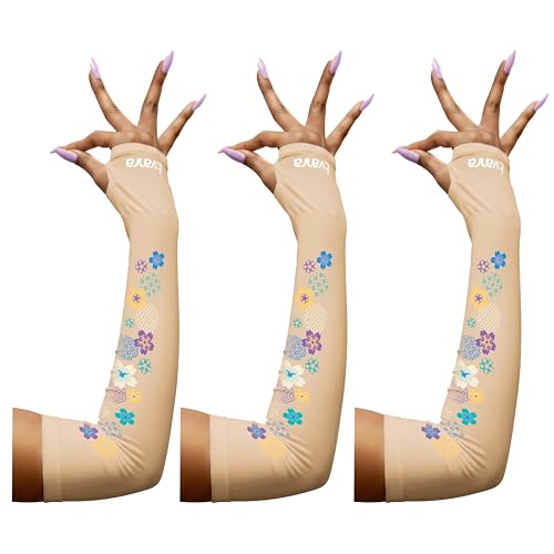 Image of TVARRA Anti-Tan Fingerless Arm Sleeves for Women|UV Protection Hand Cover Sleeves for Bike Riding, Running & Outdoor Use,Dust & Summer Protection Arm Sleeves