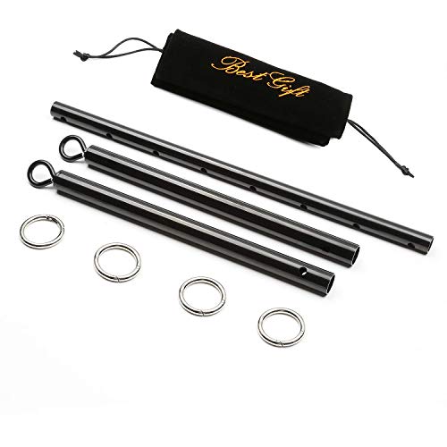 Sovyime Adjustable Pilates Expandable Spreader Bar Set Sports Aid Training Fitness Gear(Black)