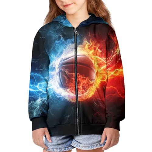 Image of Unisex Zipper Sweatshirt Boys Girls Hooded with 2 Pocket Pullover Hoodies for 6-16Y Kids