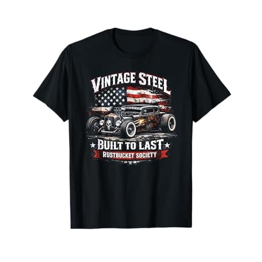 Rat Rod Vintage Steel, Patriotic Rustbucket Hot Rod Car T-Shirt