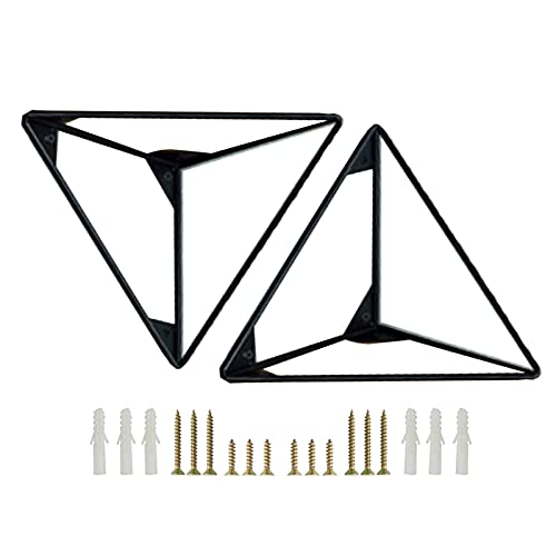Soportes para Estantes Triangulares,escuadras Baldas Ángulo Recto,Soportes para Estantes en Pared Estilo Decorativo Moderno,escuadra Estanteria Flotantes DIY,con Tornillos,Black-15cm/5.9in