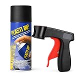 Plasti Dip Black 11 oz Aerosol Rubber Coating Spray with Spray Gun Attachment, Peelable Flexible Protective Coating...