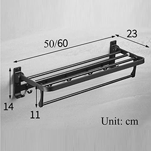 Porte-serviettes mural sans perçage noir mat pour éviter de trouer le carrelage - 6