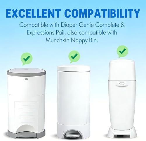 10 Pack Diaper Pail Refills Bags, Compatible with Diaper Genie Pails, Odor Blocking, Strong, Easy Replacement (Cartridge is not included) - 4