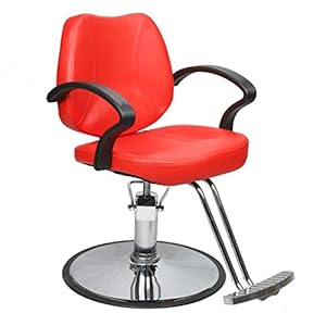 BarberPub Classic Hydraulic Salon Chair, 360 Degrees Swivel, Salon Beauty Spa Hair Styling Equipment, Spa&Salon Chair for Hairstylist 2057 (Red)