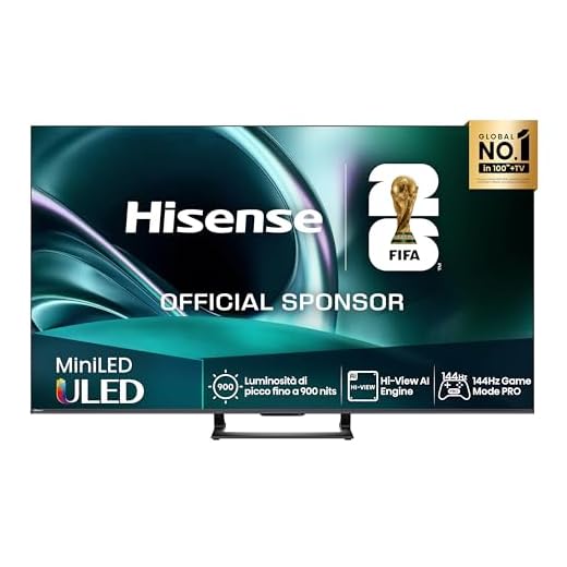 Hisense TV 65" Mini-LED 144Hz 4K 2025 65U72Q, Smart TV VIDAA U8, Dolby Vision IQ, HDR 10+ Adaptive, 144Hz Game Mode PRO, Dolby Atmos 2.1 con Subwoofer, Alexa Built-in, VIDAA Voice, lativù 4K, 65''