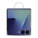 Samsung Galaxy Z Flip7 Ring Phone Case Clear, Protective Cover with Built-in Ring, Easy to Carry, Slim, Sleek, US Version, Transparent