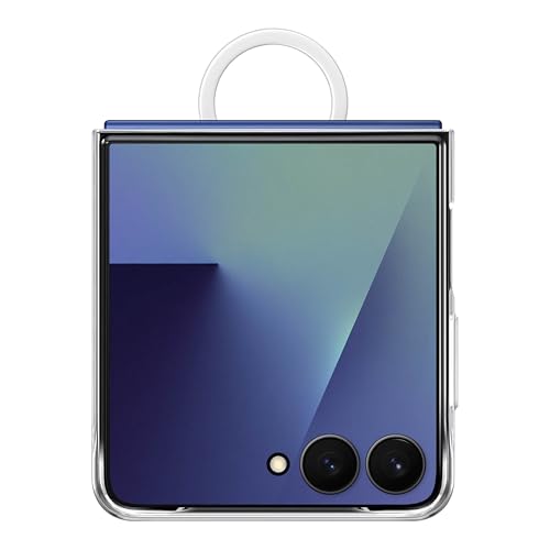 Image of Samsung Galaxy Z Flip7 Ring Phone Case Clear, Protective Cover with Built-in Ring, Easy to Carry, Slim, Sleek, US Version, Transparent