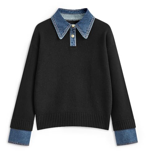 ETCYY Womens Oversized Sweater Cozy Fall Long Sleeve Button Up