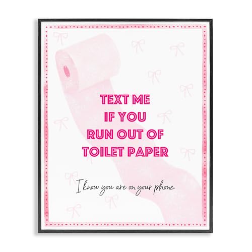 'Pink Text for Toilet Paper'| Framed Giclee Art