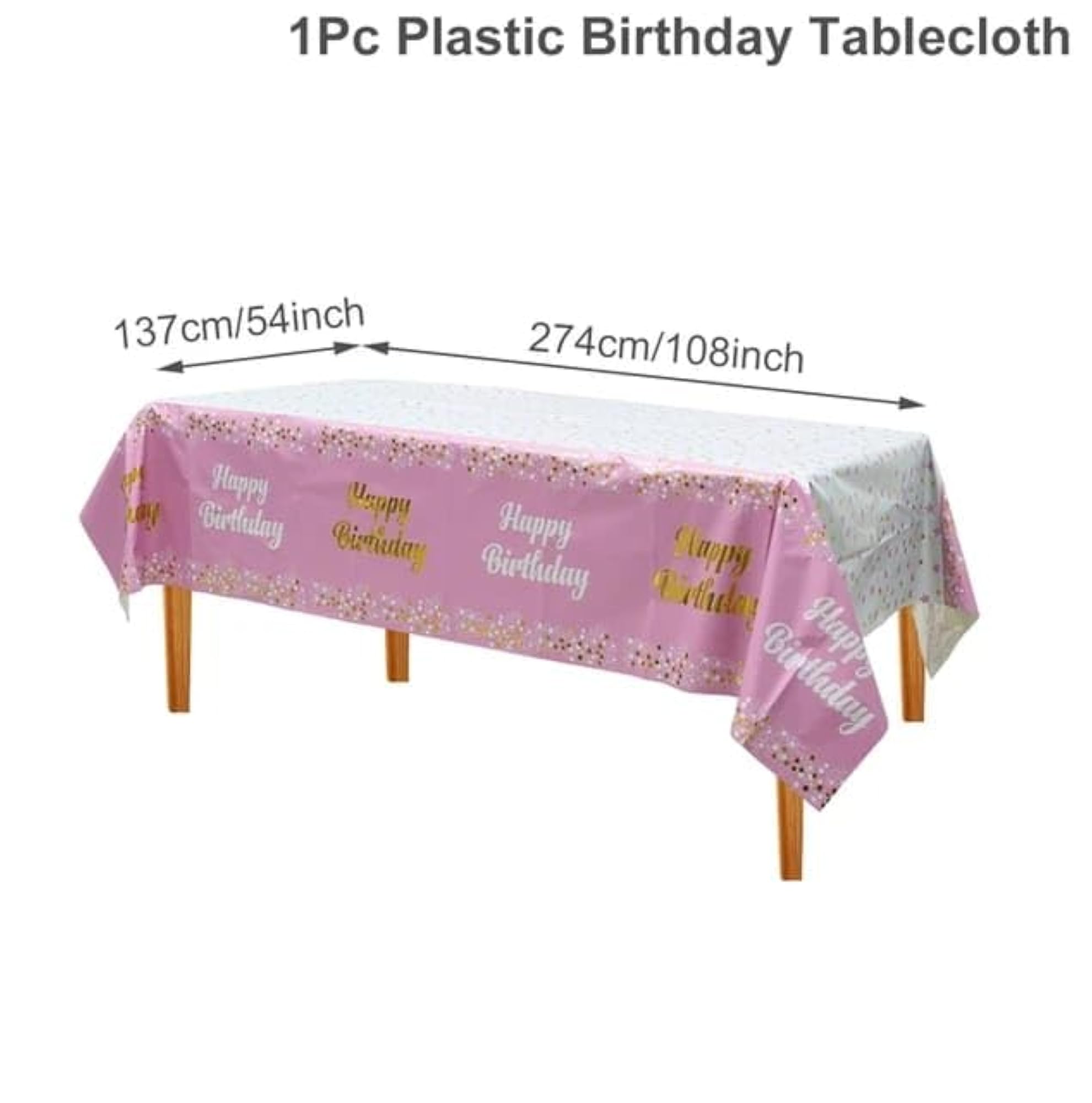 Pink Birthday Table Cover for All Birthday Events