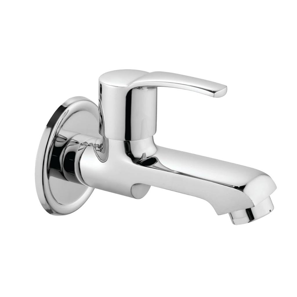 KKD® Bravo Bib Cock Long Body Brass Faucet with Flange | Wall Mounted Chrome Finish Faucet/Tap for Kitchen & Bathroom (B0CSCXZH8N) Amazon Price History, Amazon Price Tracker