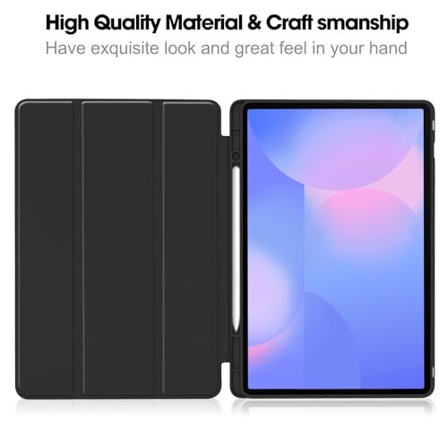 Image of ProElite Cover for Samsung Galaxy Tab S10 FE Plus 13.1 inch, Soft Flexible Flip Case Cover for Samsung Galaxy Tab S10 FE Plus 13.1 inch Cover, [Recoil Series]- Black