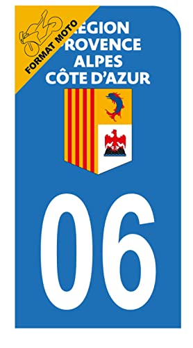 HADEXIA Autocollant Stickers Plaque immatriculation Scooter Moto département 06 Alpes-maritimes Logo Région Provence PACA Cover