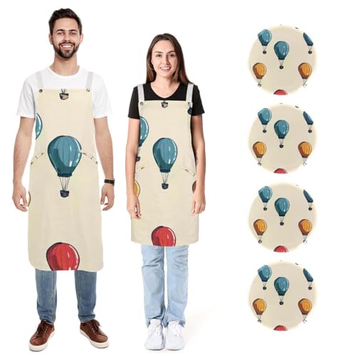 Tabliers de cuisine ballons dessin animé imperméables lot de 2