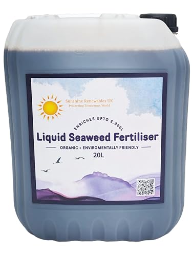 Premium 20L concentrated organic seaweed fertiliser for soil, root & foliar growth. Boosts plant health, improves soil & supports lush vegetables, flowers & lawns.