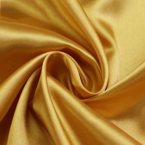Tissu pour robes de mariée et grands nœuds décoratifs en satin de polyester couleur or