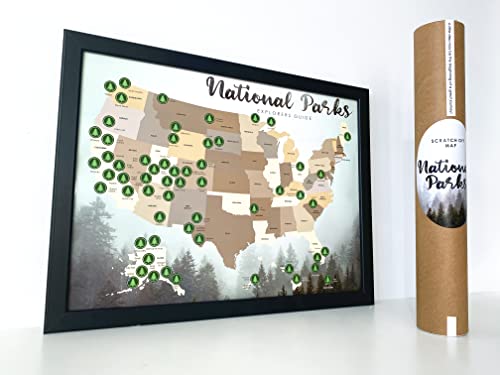National Parks Scratch Off Map – Us Scratch Off National Parks Poster For Kids And Adults – Bucket List National Park Scratch Map – Scratch Off Map For Travelers In The Usa – Premium Printing - 16.5 X 11.7 Inch #TOP2