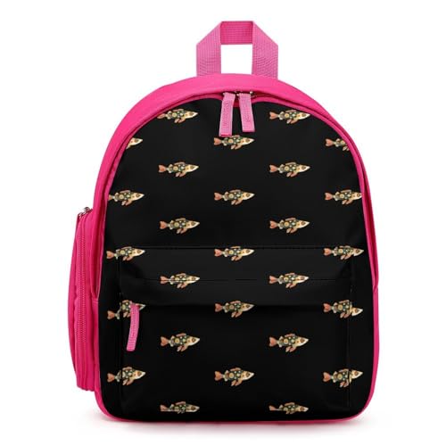 Colorful Fish Cute Backpack Small Daily Daypack Travel Shoulder Bag with Adjustable Strap Graphic Print