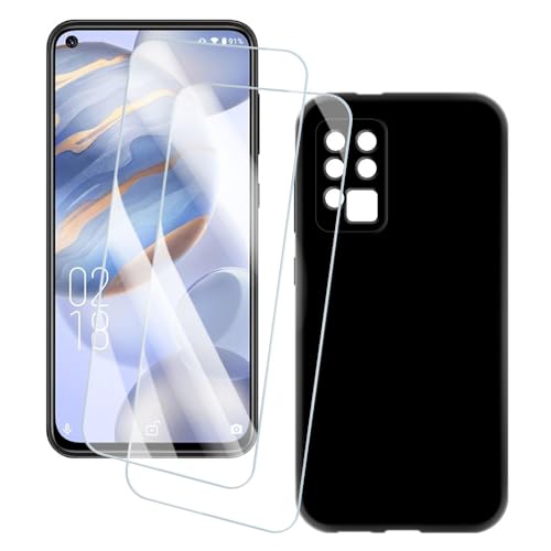 OAGELIM 2�Z�b�g �X�N���[���v���e�N�^�[ + �P�[�X Oukitel C21 (6.4 �C���`) �Ƃ̌݊������� �A�[�e�B�X�e�B�b�N�J�X�^���v�����g�J�o�[�Ƌ����K���X�t�B���� �X�N���b�`�h�~ (��)