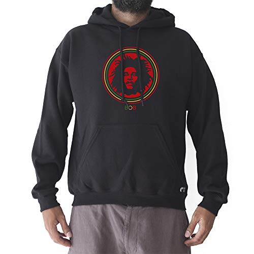 GAMBA TARONJA Bob Marley   Sudadera Capucha   Rastafari   Reggae (L)