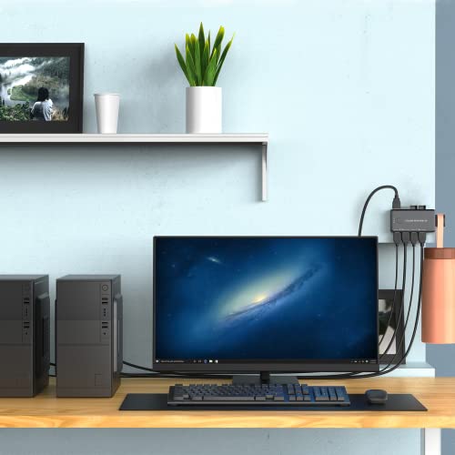 KVM Switcher Selector,Dacimora USB Switch,Share 1 HD Monitor Keyboard Mouse Printer Between 2 PCS,Support 4k@60hz,with 2 USB Cable 2 HDMI Cable and Slideway