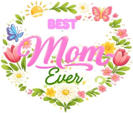 CafePress Best Mom Ever Floral Spring Mother's Day Design 10" Wall Clock for Livingroom, Kitchen, or Office