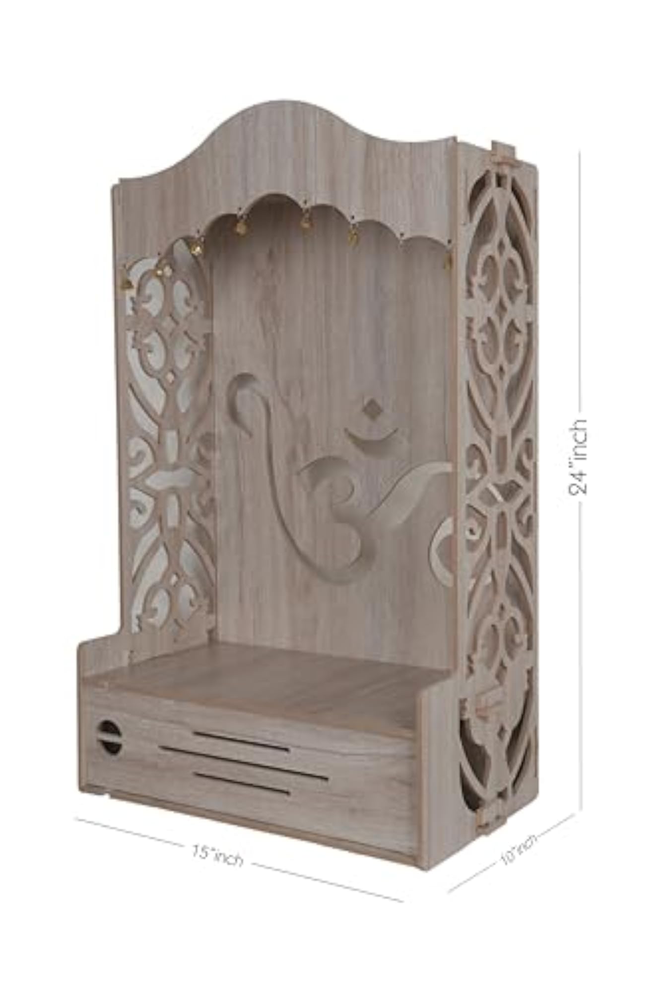 Wooden Temple for Home Wall Mounted with Om Design